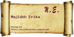 Majláth Erika névjegykártya